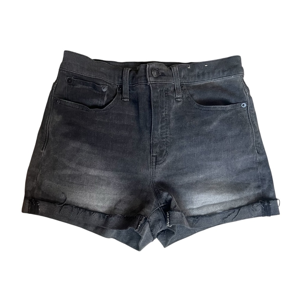 Madewell High-Rise Shorts Faded Washed Grey Black Size 26